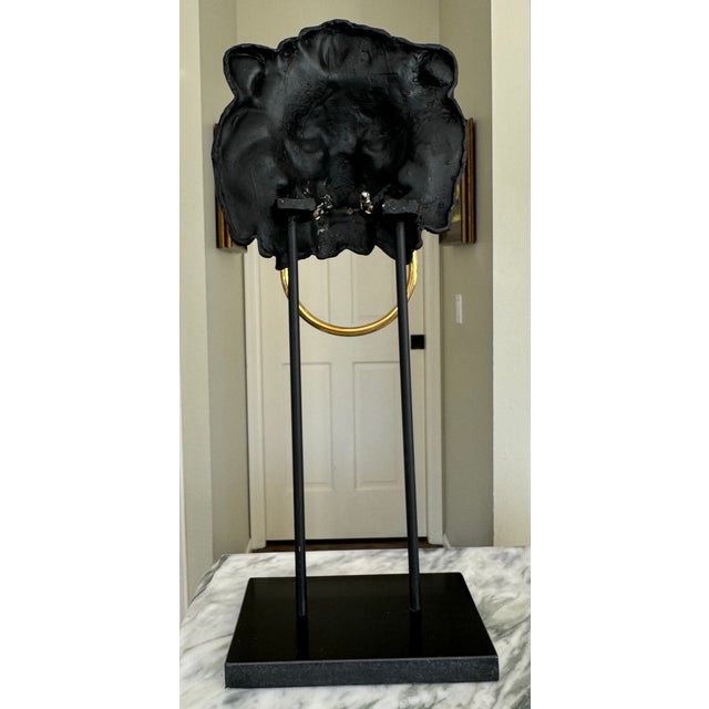Metal Vintage Regal Lion’s Head Towel Valet For Sale - Image 7 of 9