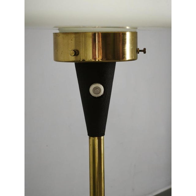 Metal Space Age Brass and Opaline Glass Floor Lamp from Lidokov, 1960s For Sale - Image 7 of 14