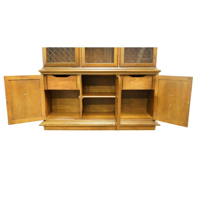 Stanley Furniture Stanley Furniture Italian Provincial Pecan 57" Buffet W. China Cabinet 525-01 For Sale - Image 4 of 10