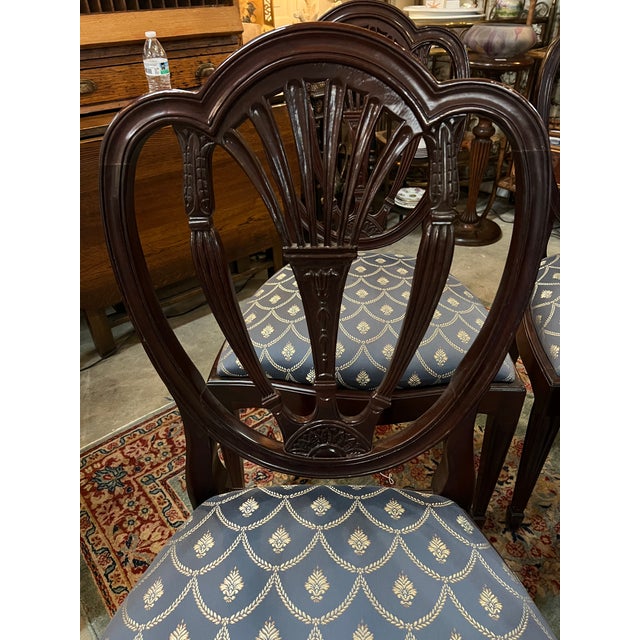 Early 20th Century Dining Chairs Federal Revival Carved Mahogany Shield-Back - Set of 4 For Sale - Image 11 of 12