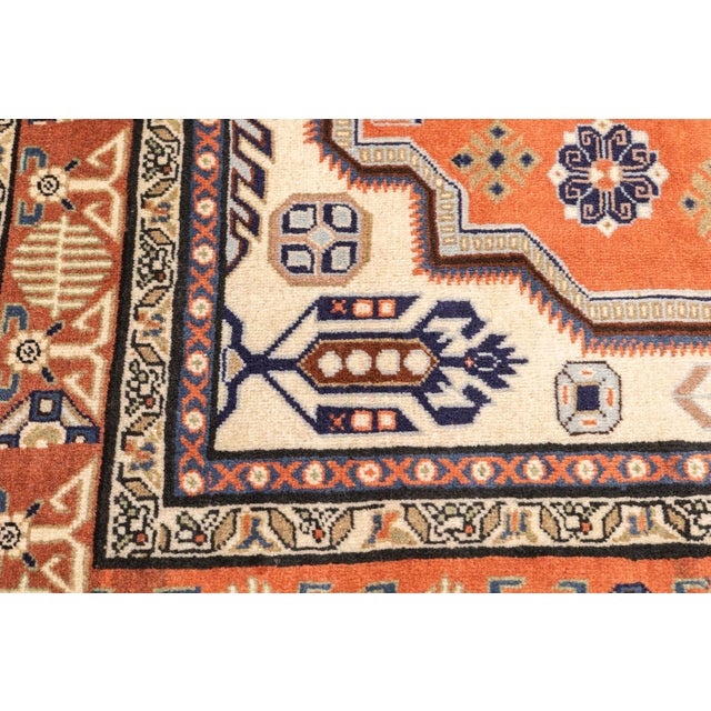 Vintage Hand-Knotted Persian Ardebil Rug 4'9" X 6'6" For Sale - Image 14 of 16