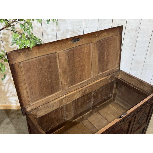 19th Century English Oak Chest For Sale - Image 6 of 18
