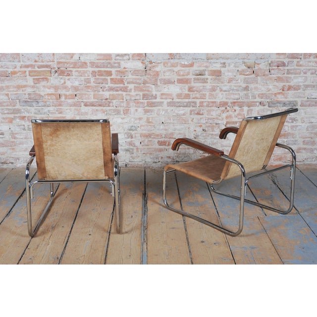 Czech Bauhaus Chrome Armchairs attributed to M. Breuer for Thonet, 1920s, Set of 2 For Sale - Image 9 of 13
