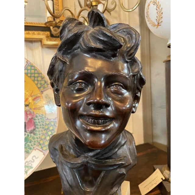 Vincenzo Cinque Lost Wax Bronze Casting Sculpture Scugnizzo Young Boy Bust For Sale In Minneapolis - Image 6 of 10