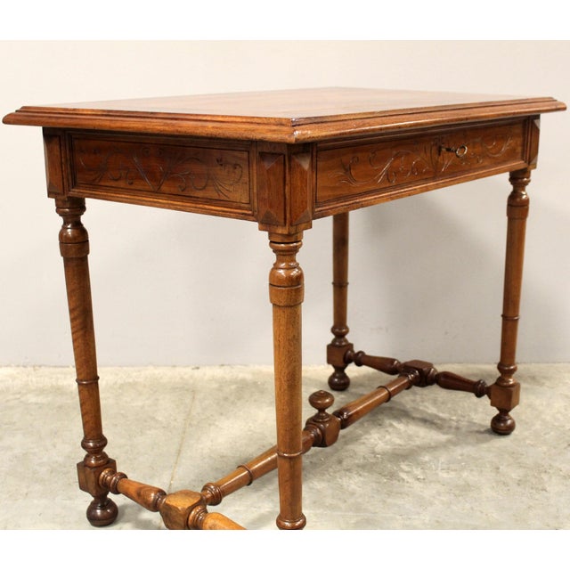 Walnut Writing Table, 19th Century For Sale - Image 10 of 16