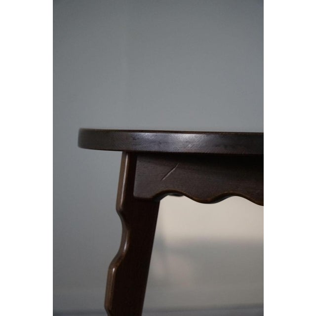 Mid-Century Modern Danish Round Sofa Table in Stained Oak by Henning Kjærnulf, 1960s For Sale - Image 11 of 15