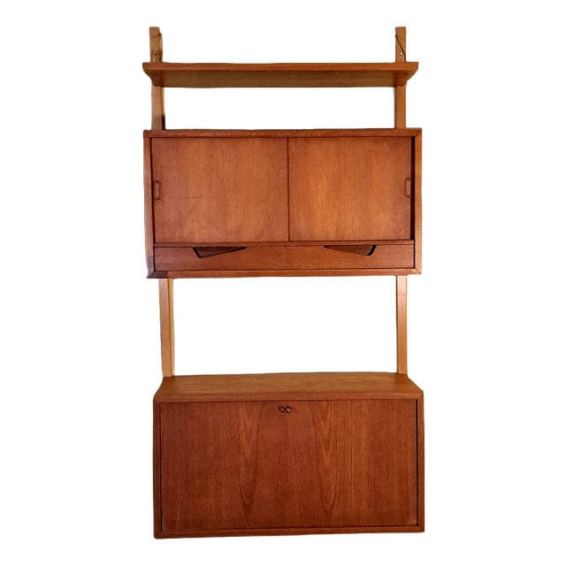Mid-Century Scandinavian Wall-Mounted Secretary Desk by Kjell Riise, 1960s For Sale