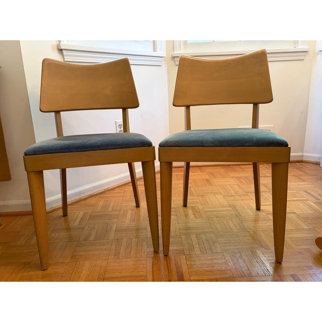 1950s Mid Century Modern Heywood-Wakefield Drop Leaf Table With 2 Leaves, 5 Chairs For Sale - Image 14 of 16