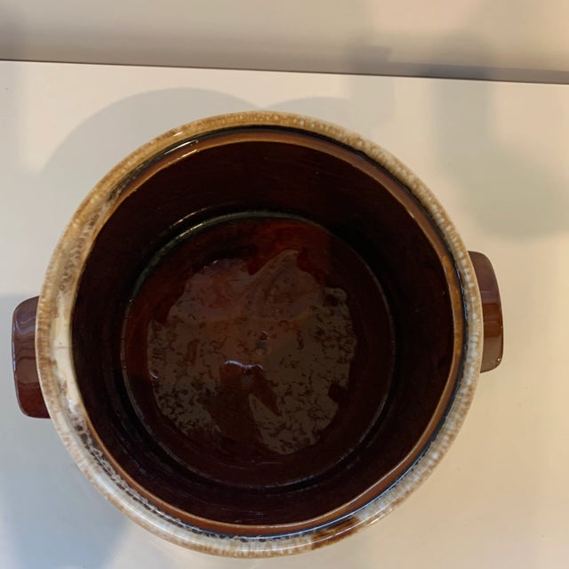 Vintage McCoy Brown Dripware Soup Tureen / Bean Pot With Lid For Sale - Image 4 of 10