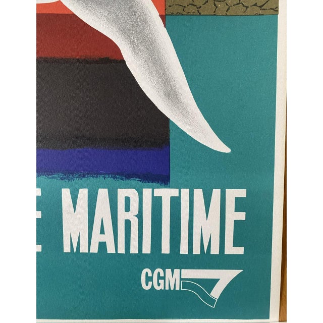 Paper Maritime Transport Poster from Fix Masseau, 1990s For Sale - Image 7 of 9