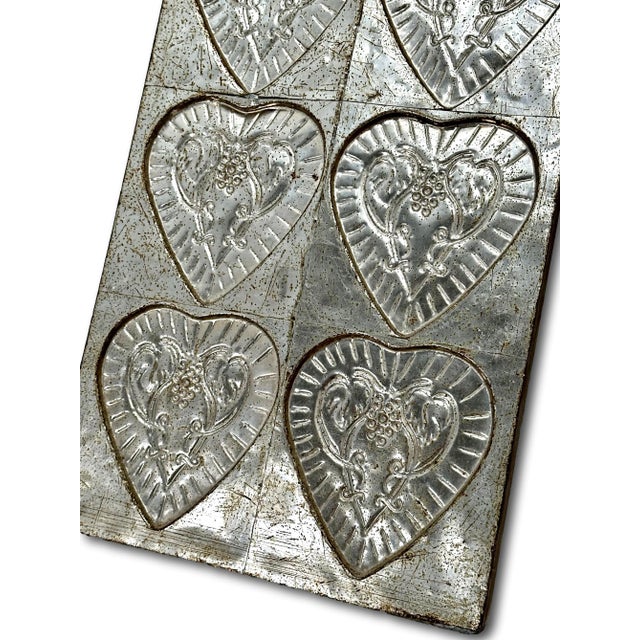 Large 17 Inches Tall Vintage Metal Sweetheart - Valentine Chocolate Factory Mold - Circa Early 20th Century For Sale - Image 9 of 12