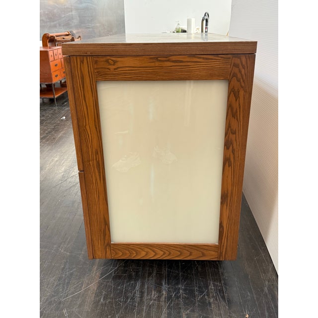 Bespoke Opaque Glass Filing Cabinet/Sideboard For Sale In San Francisco - Image 6 of 12