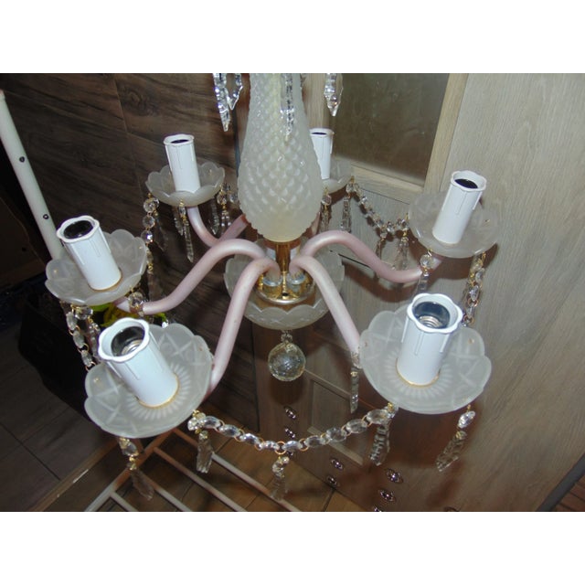 Mid-Century Modern Mid-Century Crystal Chandelier For Sale - Image 3 of 8