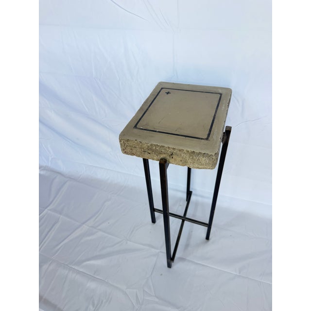 Printing Stone Side Table For Sale In Houston - Image 6 of 7