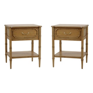 Faux Bamboo Hollywood Regency End Table For Sale