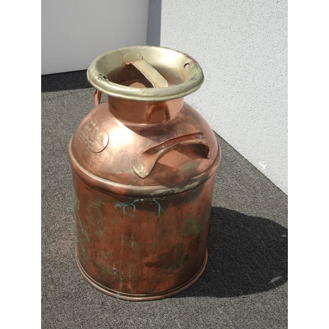 1950s Antique Copper Milk Can by Lakeville Creamery Company 1898 for Ernest Swift Lh10 For Sale - Image 5 of 12
