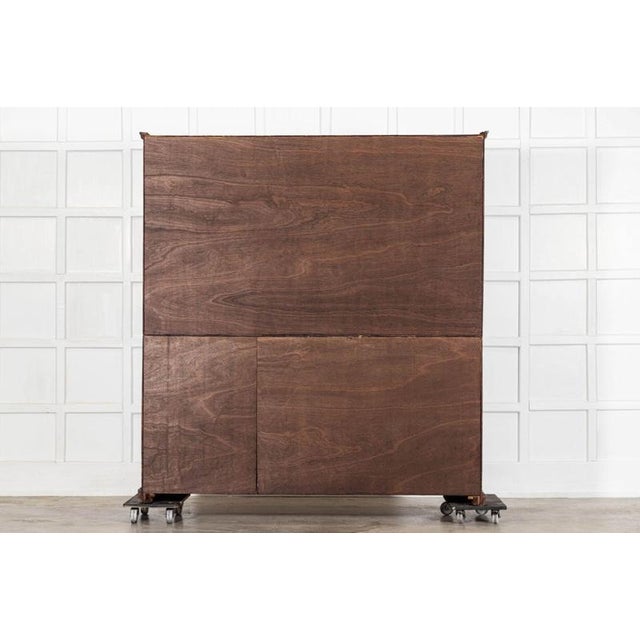 Large English Oak Glazed Bookcase, 1920s For Sale - Image 12 of 13