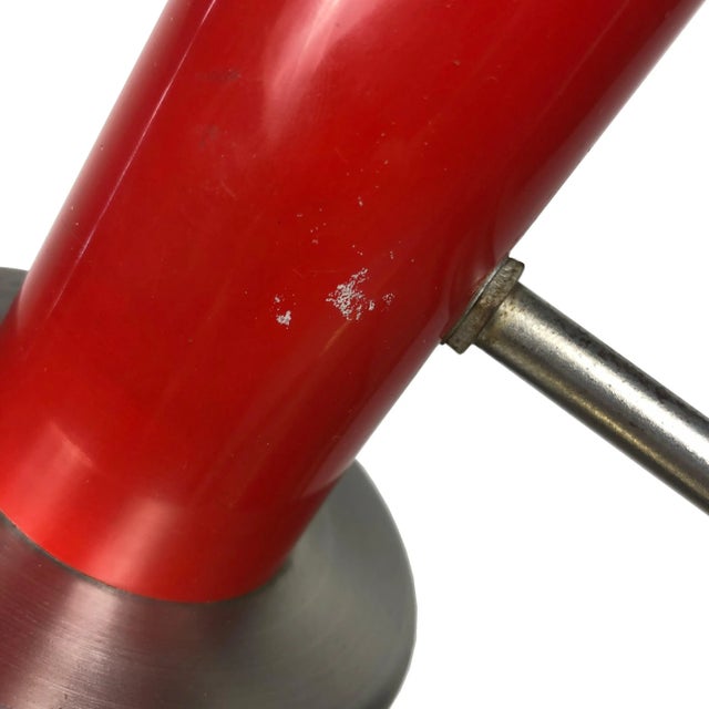 Metal Red Metal & Aluminium Table Lamp from Stilnovo, Italy, 1960s For Sale - Image 7 of 9