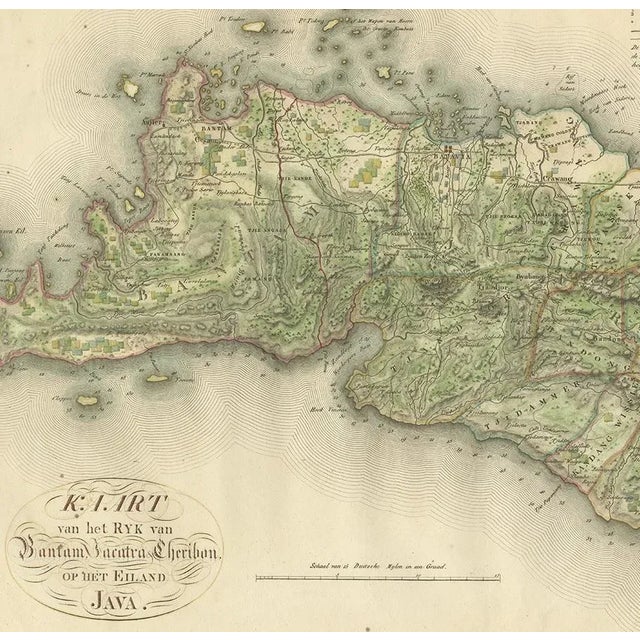 Antique Map of Bantam, Jakarta and Cirebon by Van den Bosch, 1818 For Sale - Image 4 of 6