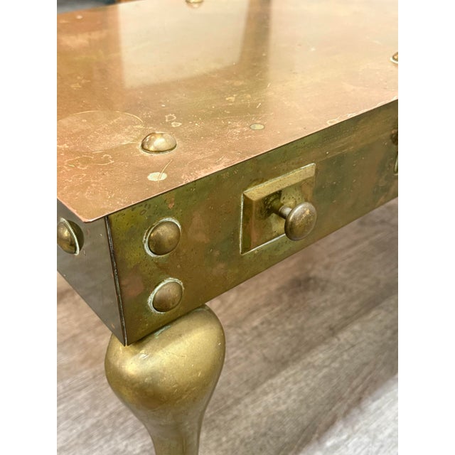 Hollywood Regency Hollywood Regency Brass Coffee Table For Sale - Image 3 of 11