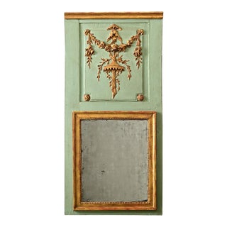 French 18th Century Painted Parcel Gilt Chinoiserie Trumeau For Sale