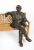 Vintage Life Size Sculpture of Albert Einstein on a Garden Bench, 20th Century, Bronze on Teak For Sale - Image 9 of 12