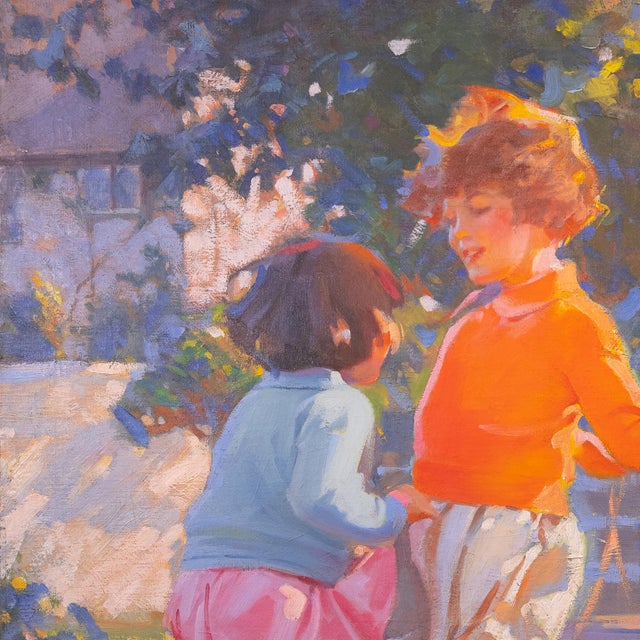 'The Artist's Daughters' by Frederick Sands Brunner, Circa 1930, Jump Rope, Pennsylvania Academy of the Fine Arts, Saturday Evening Post For Sale - Image 4 of 10