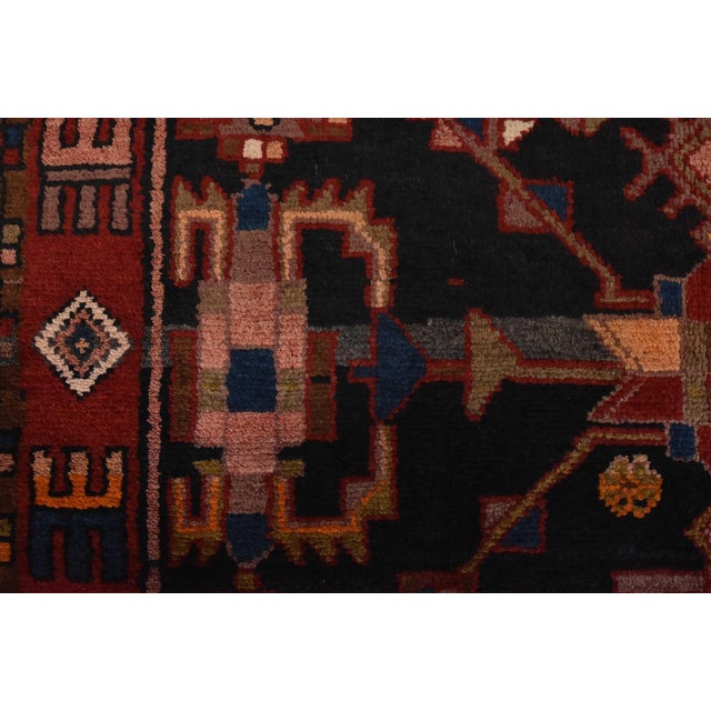 Zanjan Rug 3’11” X 5’8” Blue Wool Vintage Tribal Hand-Knotted Oriental Carpet For Sale - Image 9 of 13