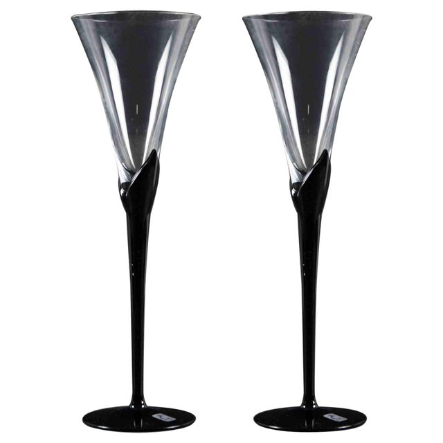 1970s Glass Goblets by Christinenhutte, Germany, 20th Century, Set of 2 For Sale - Image 5 of 5