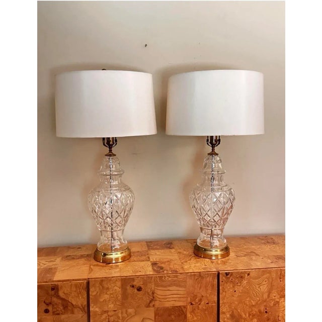 Traditional 1980s Pair of Large Waterford Crystal Table Lamps For Sale - Image 3 of 7