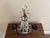 Metal Early 20th Century Gustavian Crystal Girandole With Cobalt Glass and Marble For Sale - Image 7 of 13