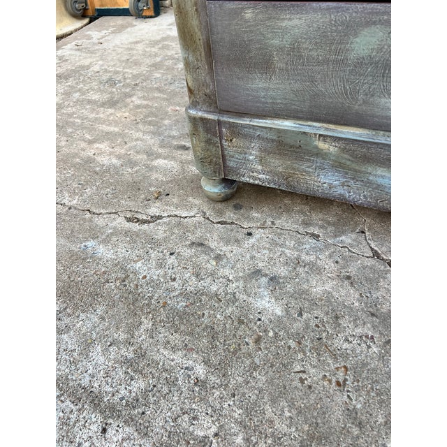 French 19th Century Louis Philippe Painted Marble Top Walnut Commode For Sale - Image 12 of 12