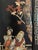 Details: 4 panels, each 20" wide 72" tall × 80" wide overall Black lacquer ground Polychrome carved soapstone inlay Greek...