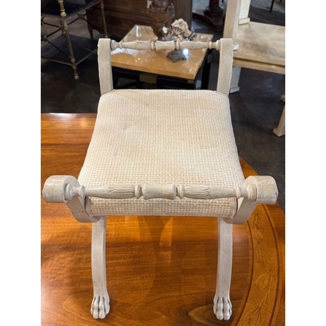 Wood Swedish Carved Bench For Sale - Image 7 of 7