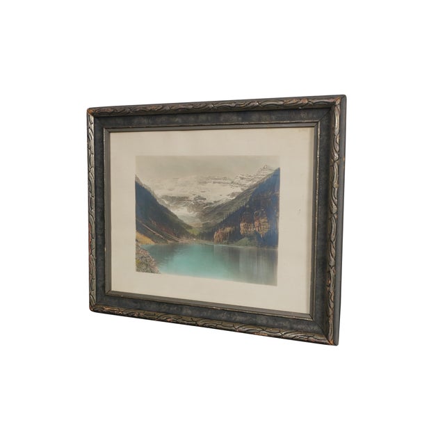 Realism Lake Louise Victoria Glacier Alberta Canada Banff National Park Lithograph 16" For Sale - Image 3 of 8