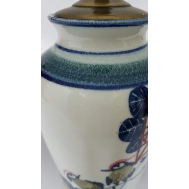 19th Century 19th Century Japanese Birds on Branch Vase Lamp & Shade For Sale - Image 5 of 9