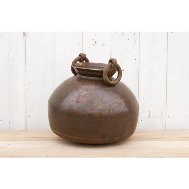 Bronze Aged Bronze Color Indian Water Container For Sale - Image 8 of 8