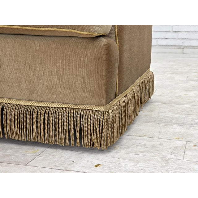 Green Danish 2-Seater Sofa in Honey Yellow Velour, 1970s For Sale - Image 8 of 17