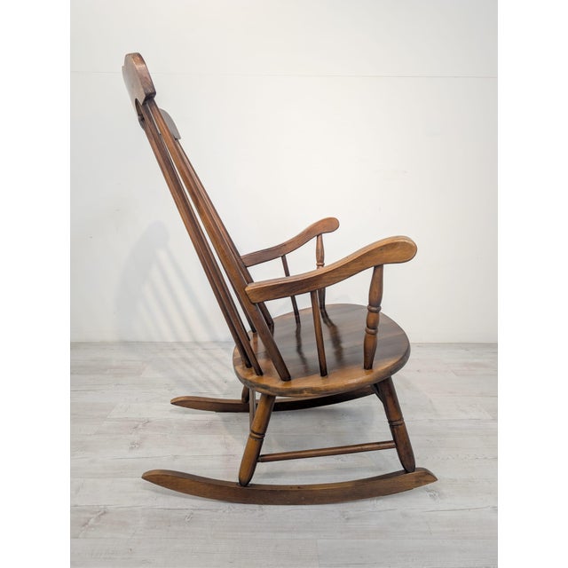 Brown Wooden Rocking Chair, 1960s For Sale - Image 8 of 12