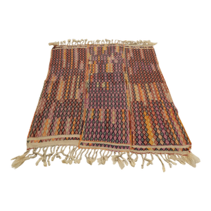 1960s Turkish Wool Jajim Kilim Rug 4'2" X 4'12"
