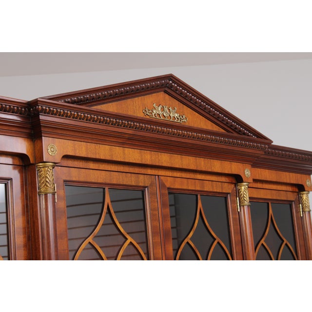 Brown Kindel Neoclassical Mahogany Breakfront Bookcase For Sale - Image 8 of 18