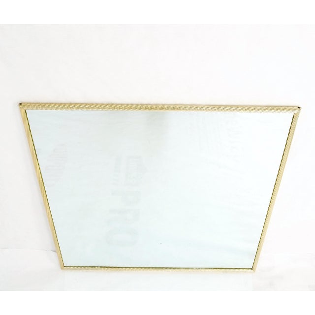 Aluminum Rope Edge Square Italian Mid Century Modern Wall Mirror For Sale - Image 9 of 10