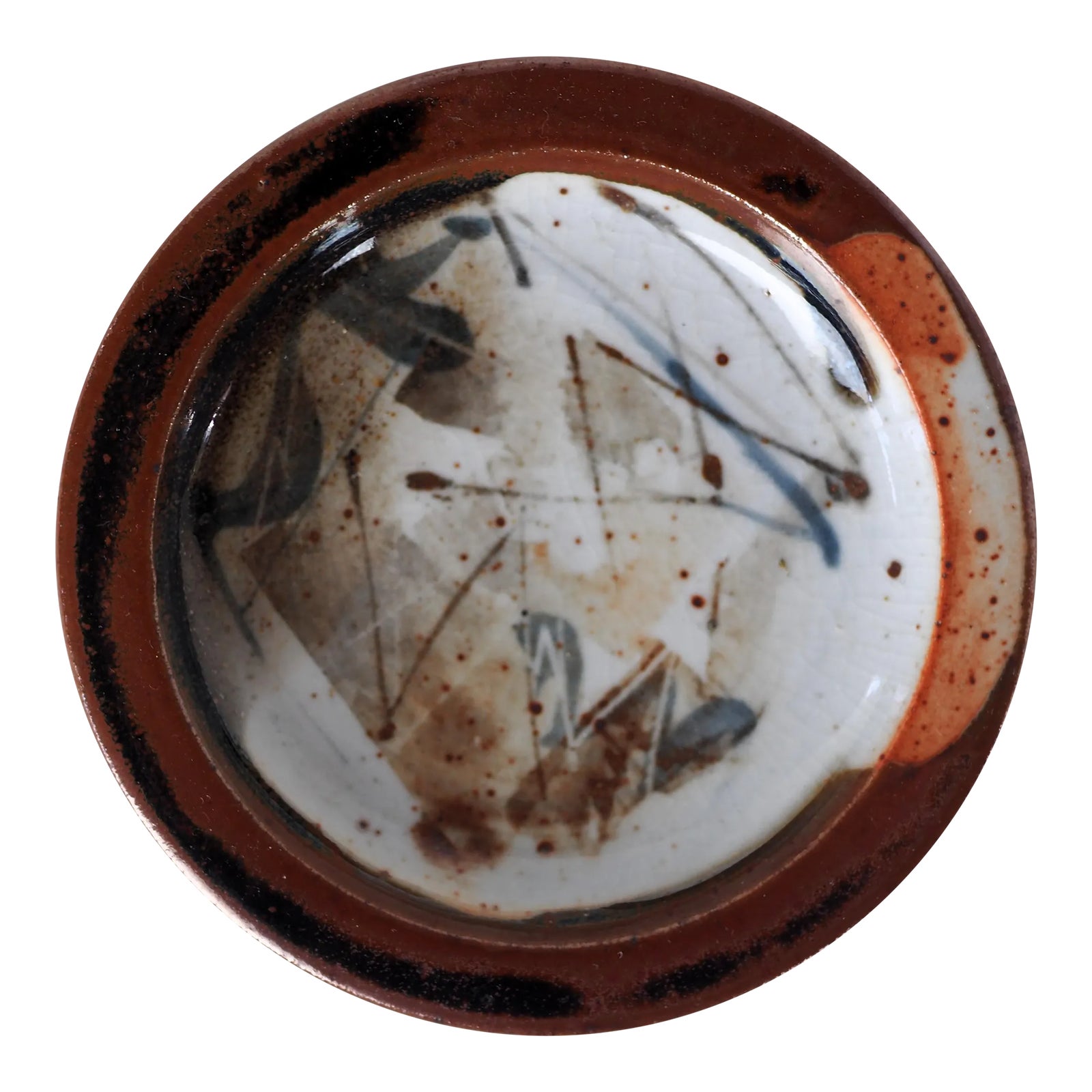 1990s French Jean-Michel Prêt Stoneware Tray With Abstract Patterns ...