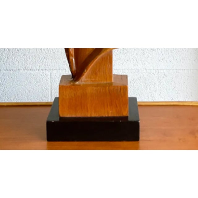 Vintage Art Deco Hand Carved Lady Table Lamp For Sale - Image 11 of 12
