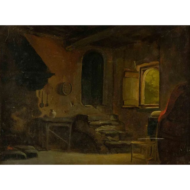 Unknown, Interior of a House, Original Oil Painting, Late 19th Century For Sale - Image 5 of 5