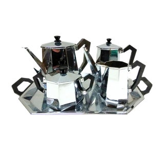 Model Ottagonale Coffee or Tea Service from Alessi, 1940s, Set of 5 For Sale
