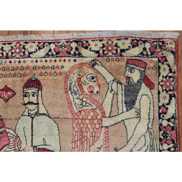 Early 20th Century Zabihi Collection Persian Pictorial Lavar Kerman Rug - 2'7" x 4'1" For Sale - Image 4 of 6