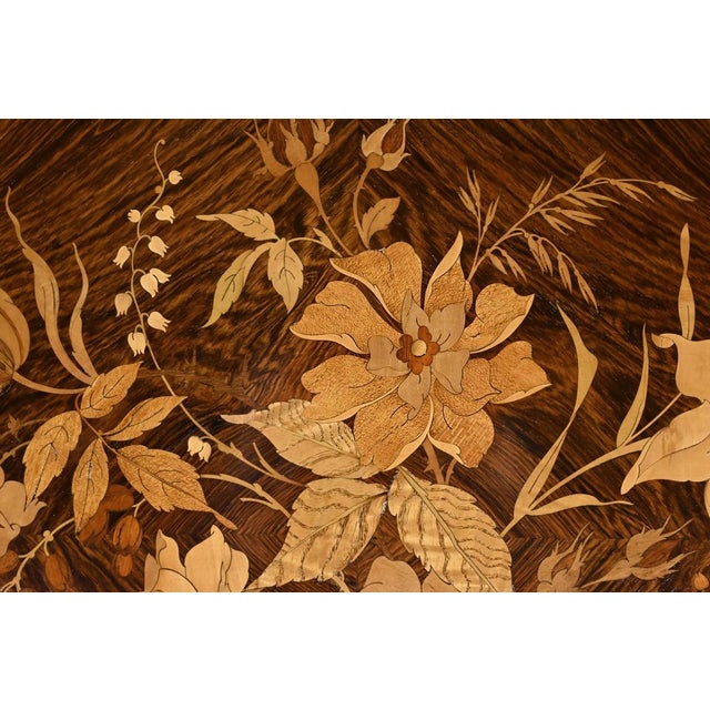 Brown Napoleon III Center Table in Veneer, Second Half of the 19th Century For Sale - Image 8 of 18