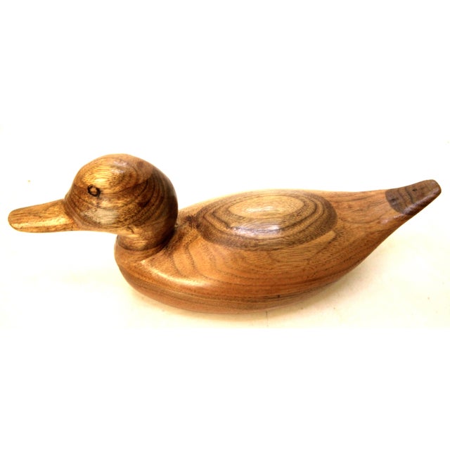 1984 Western Decoy Hand-Carved Signed Butternut Wooden "Ring Bill" Drake Duck For Sale - Image 4 of 14