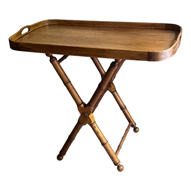 Mid- Century Tray Table With Removeable Service / Butlers Tray For Sale